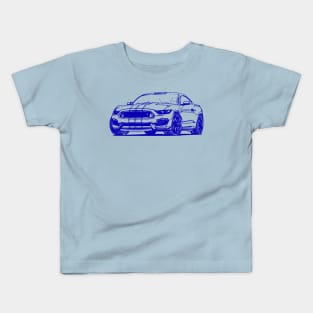 Shelby Mustang GT350 Blue Sketch Kids T-Shirt